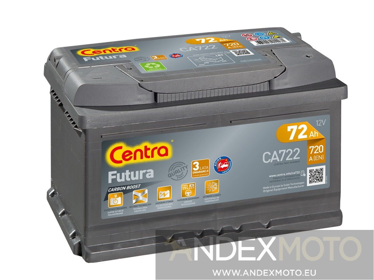 Akumulator 12V 72Ah CENTRA FUTURA CARBON CA722