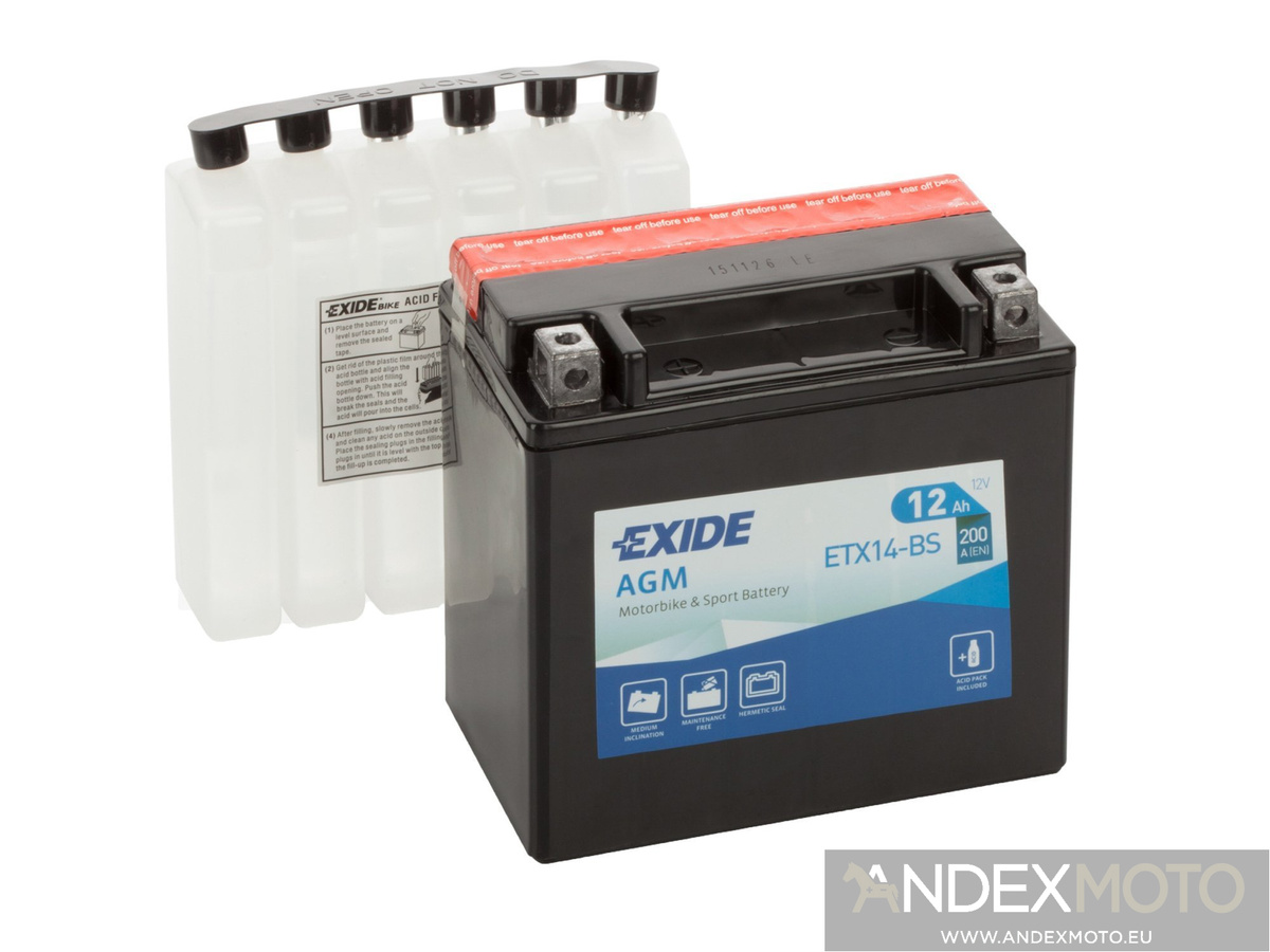 Akumulator EXIDE ETX14-BS YTX14-BS CBTX14-BS 12Ah